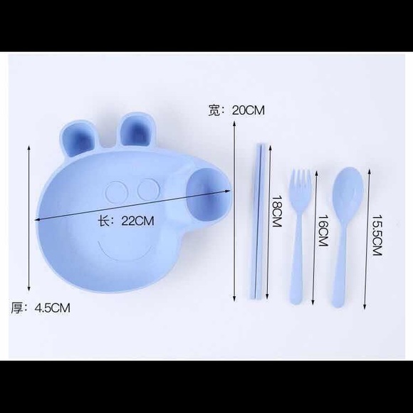 Peppa Pig Style Plate Set (pink) NIB - Picture 4 of 6